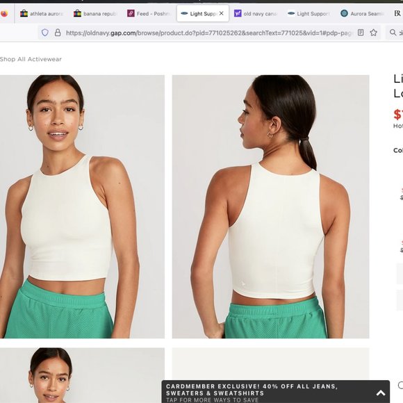 4 Old Navy Light Support PowerChill Longline Sports Bra for Women Medium - Picture 3 of 9